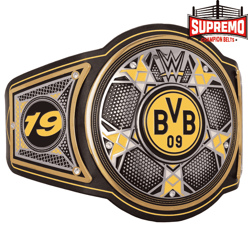 Center plate of the BVB WWE belt with five rhinestones