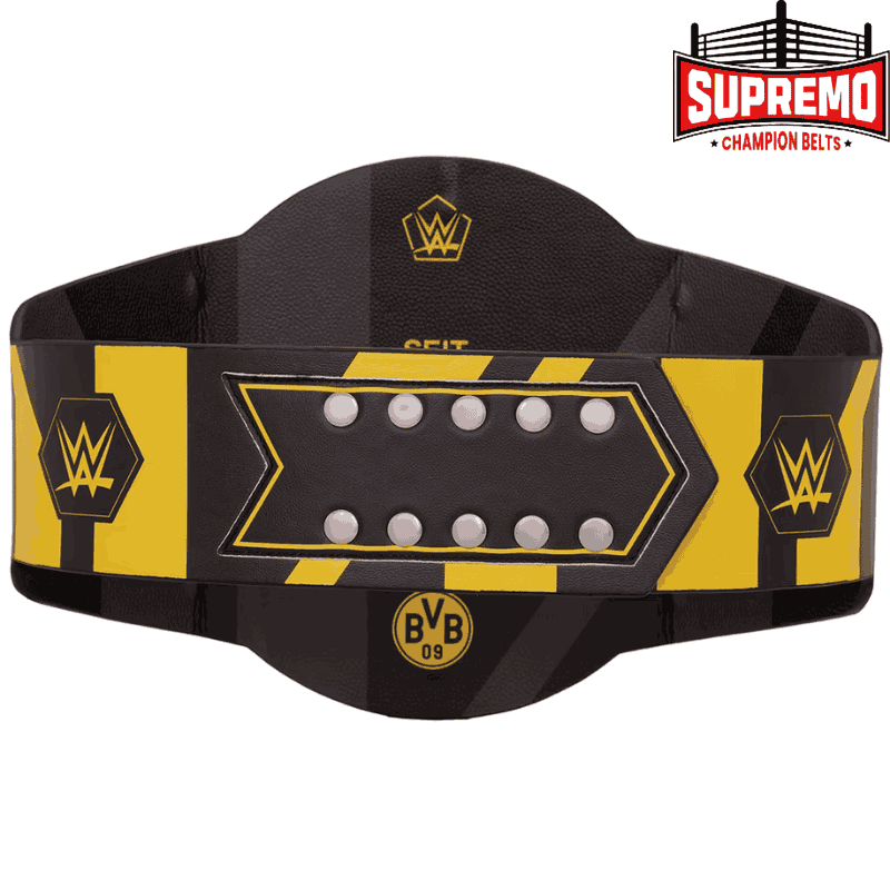 Reverse side of the WWE Dortmund belt showing the club founding year