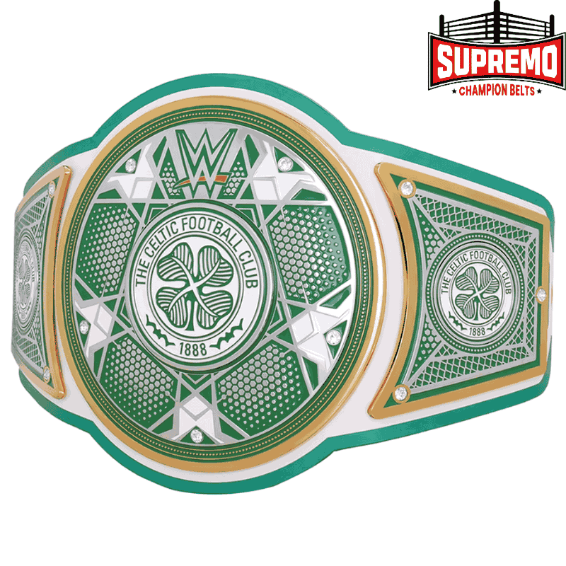 Celtic WWE replica title belt center plate with five rhinestones