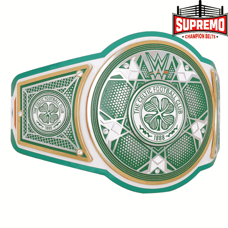 Celtic Legacy championship belt side plate with three rhinestones