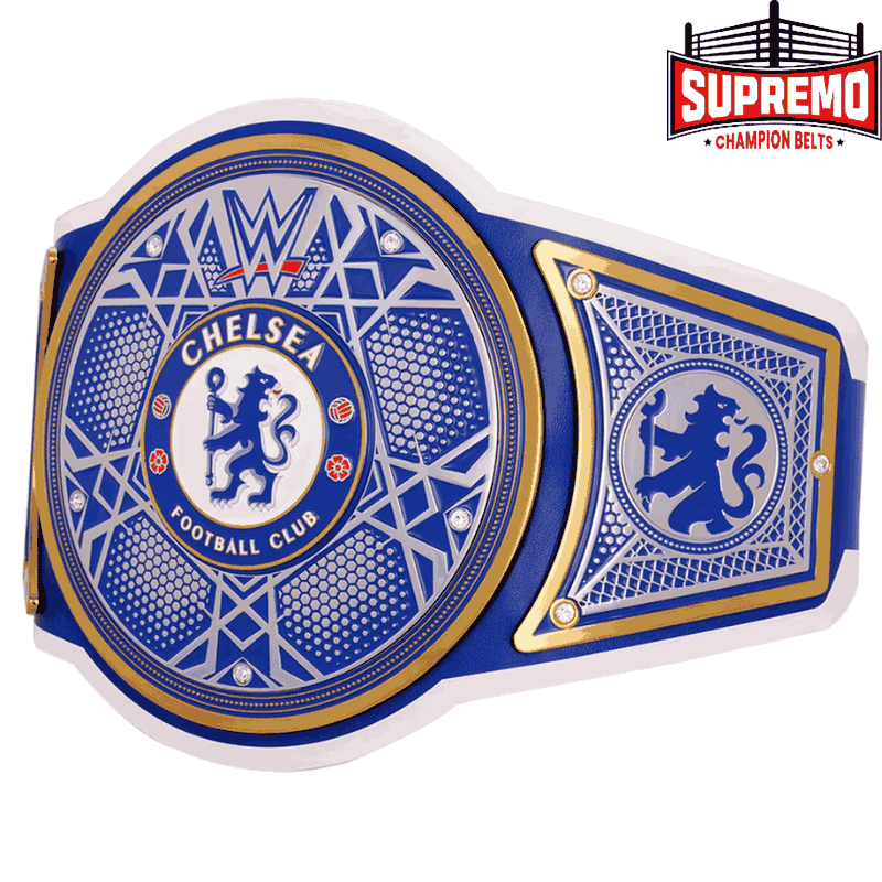 Chelsea FC WWE championship belt center plate with rhinestones