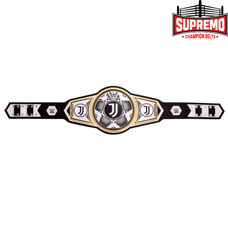 Reverse side of the Juventus replica title belt with club founding year printed