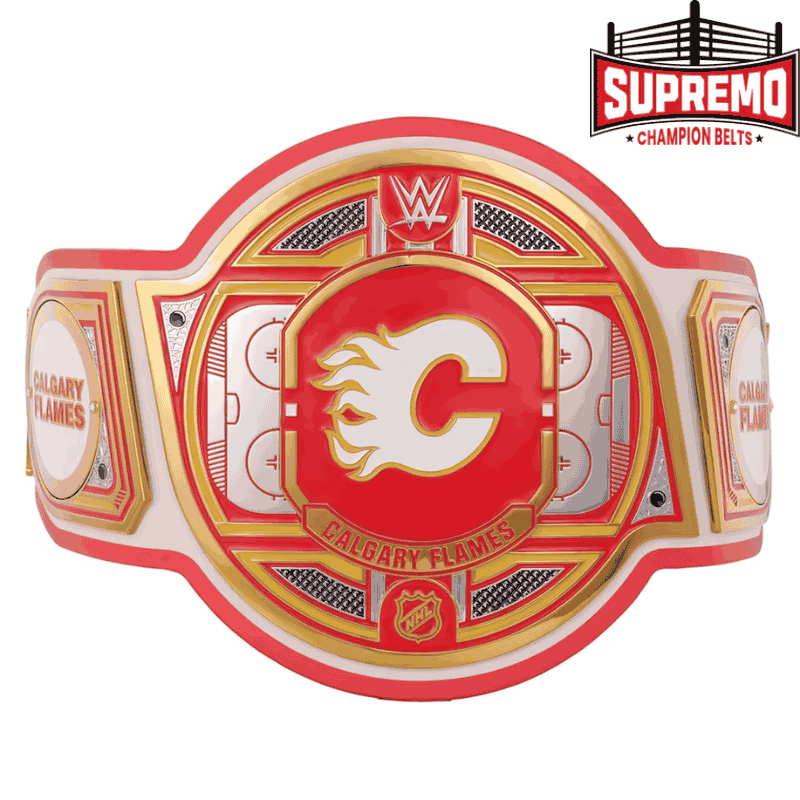 Calgary Flames WWE Legacy Title Belt replica, front view