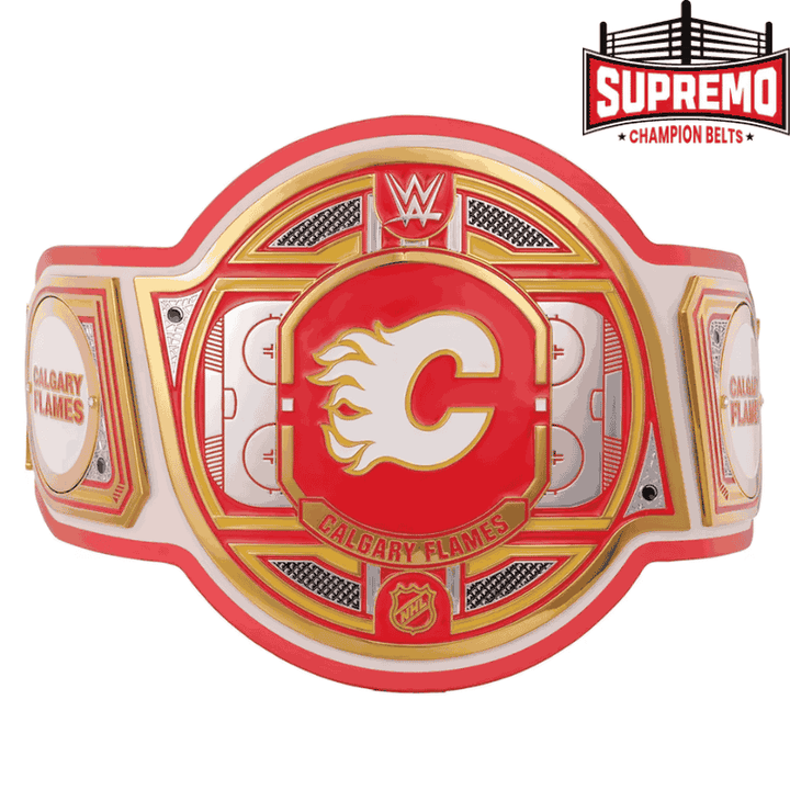 Calgary Flames WWE Legacy Title Belt replica, front view
