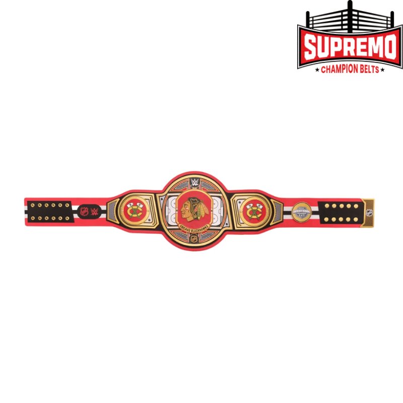 Chicago Blackhawks WWE Legacy Title Belt replica on a wall mount