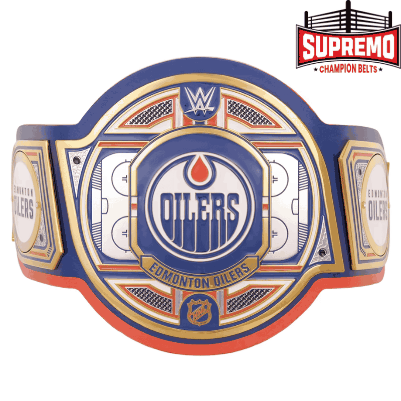 Edmonton Oilers WWE legacy title belt replica, front view