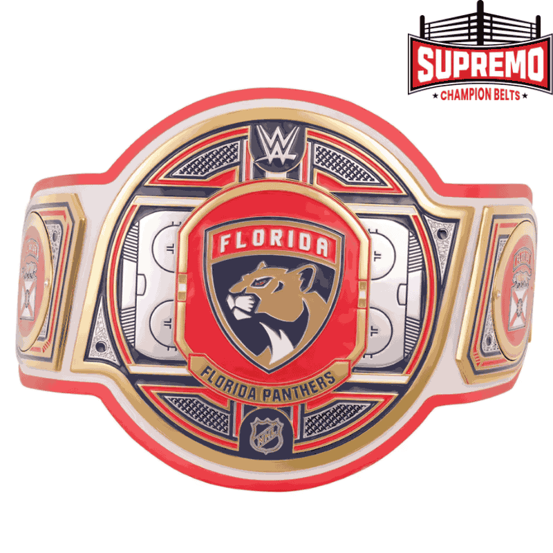 Florida Panthers WWE legacy title belt replica, full front view