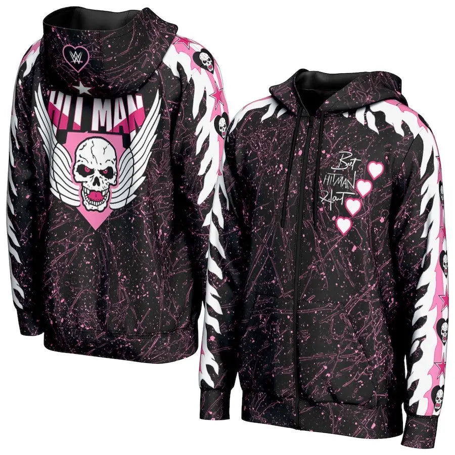 Men's Prosphere Black Bret Hart Hoodie Championship Belts Online