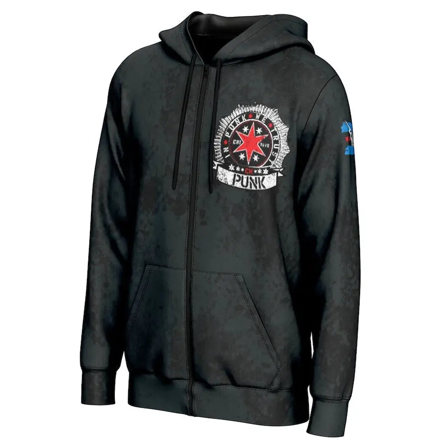 Men's Prosphere Black CM Punk In-Ring Hoodie Championship Belts Online