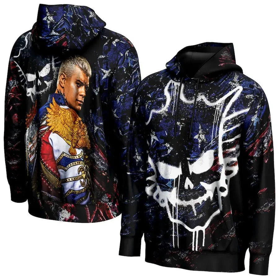 Men's Prosphere Black Cody Rhodes Hoodie Championship Belts Online