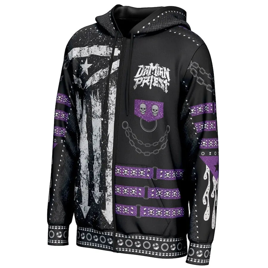 Men's Prosphere Black Damian Priest Hoodie Championship Belts Online