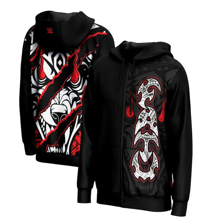 Men's Prosphere Black Jacob Fatu Hoodie Championship Belts Online
