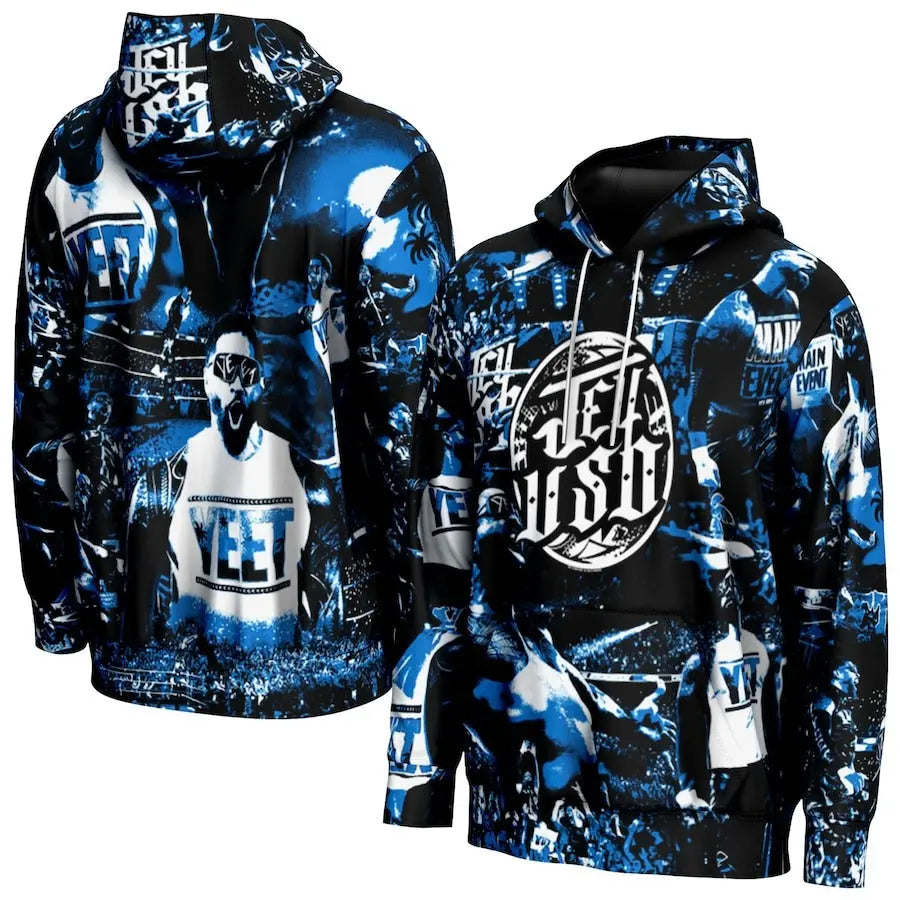 Men's Prosphere Black Jey Uso Crown Hoodie Championship Belts Online