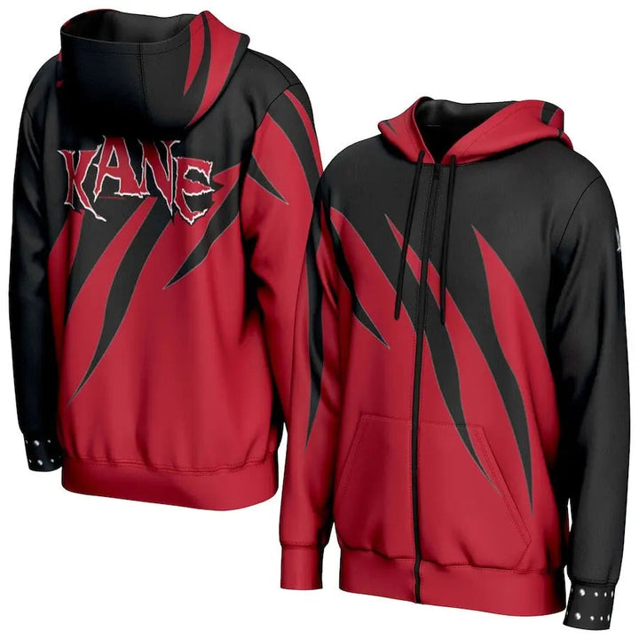 Men's Prosphere Black Kane Flames Hoodie Championship Belts Online
