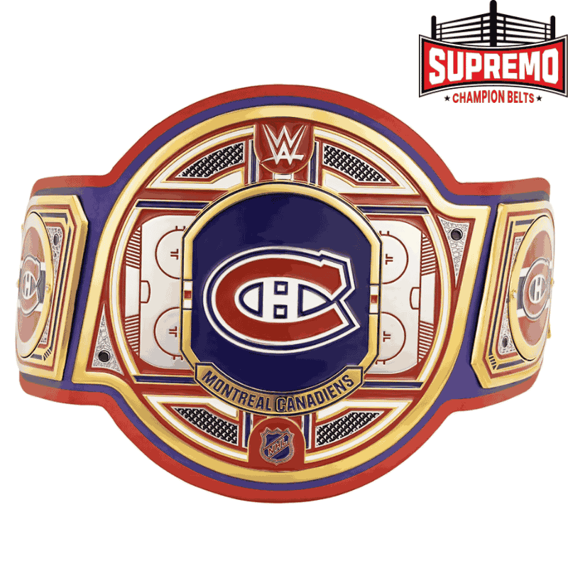 Montreal Canadiens WWE Legacy Title Belt replica, full front view