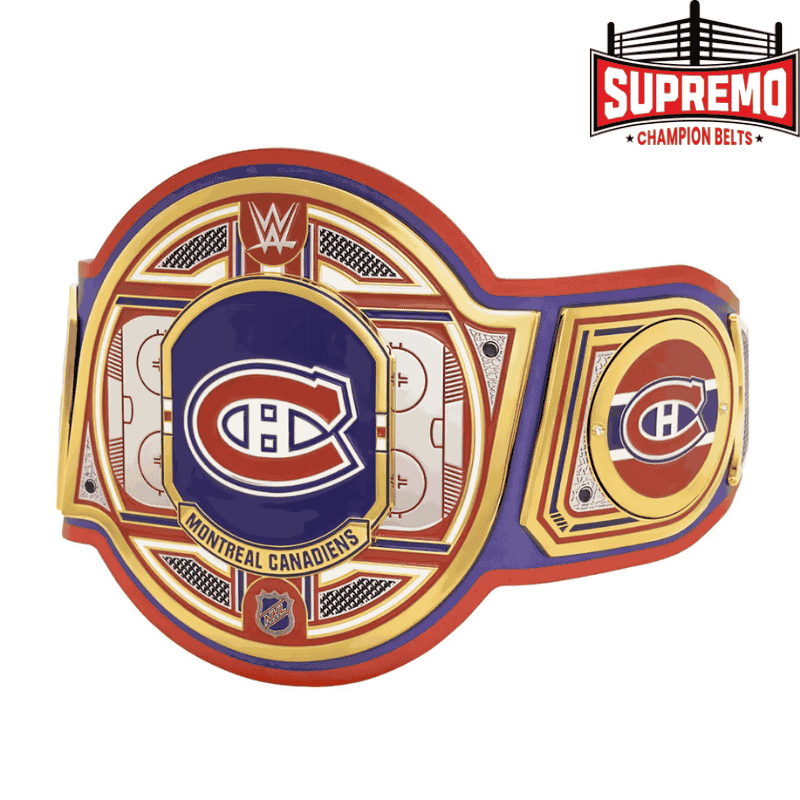Close-up of the Montreal Canadiens belt main plate