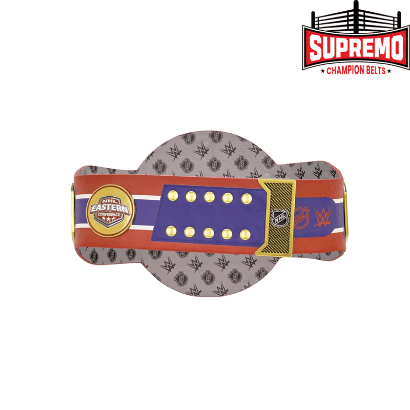 Strap and end cap detail on the Canadiens title belt