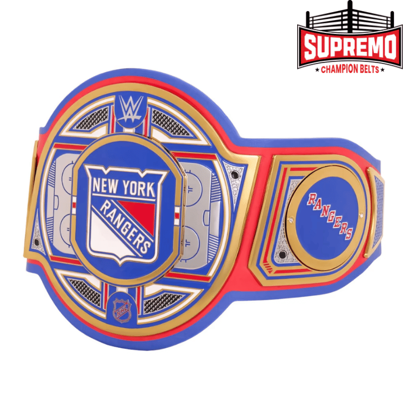 Rangers title belt main plate close-up with team logo