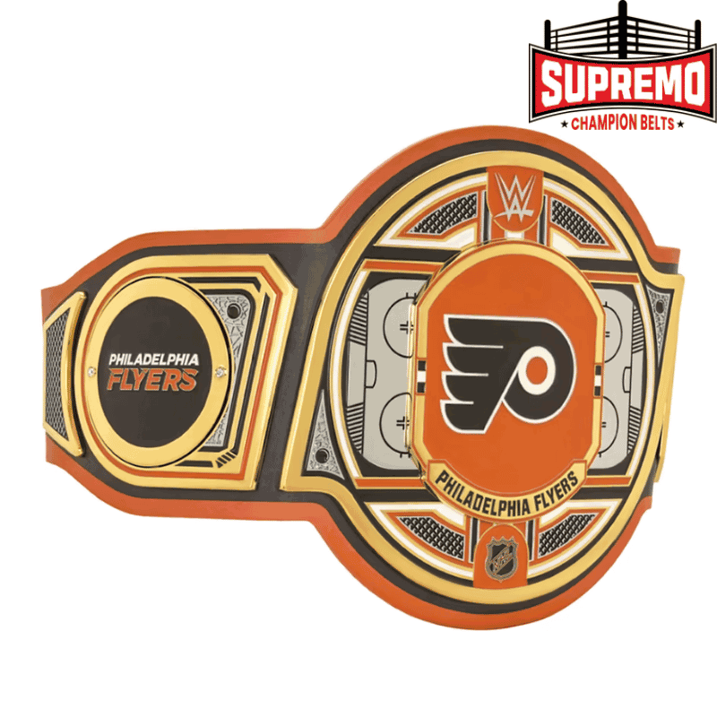 Pittsburgh Penguins WWE legacy belt replica on display