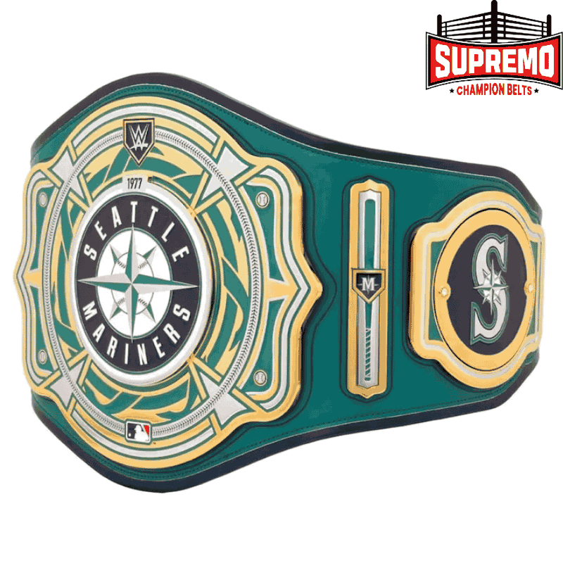 Seattle Mariners championship belt zinc alloy main plate close-up