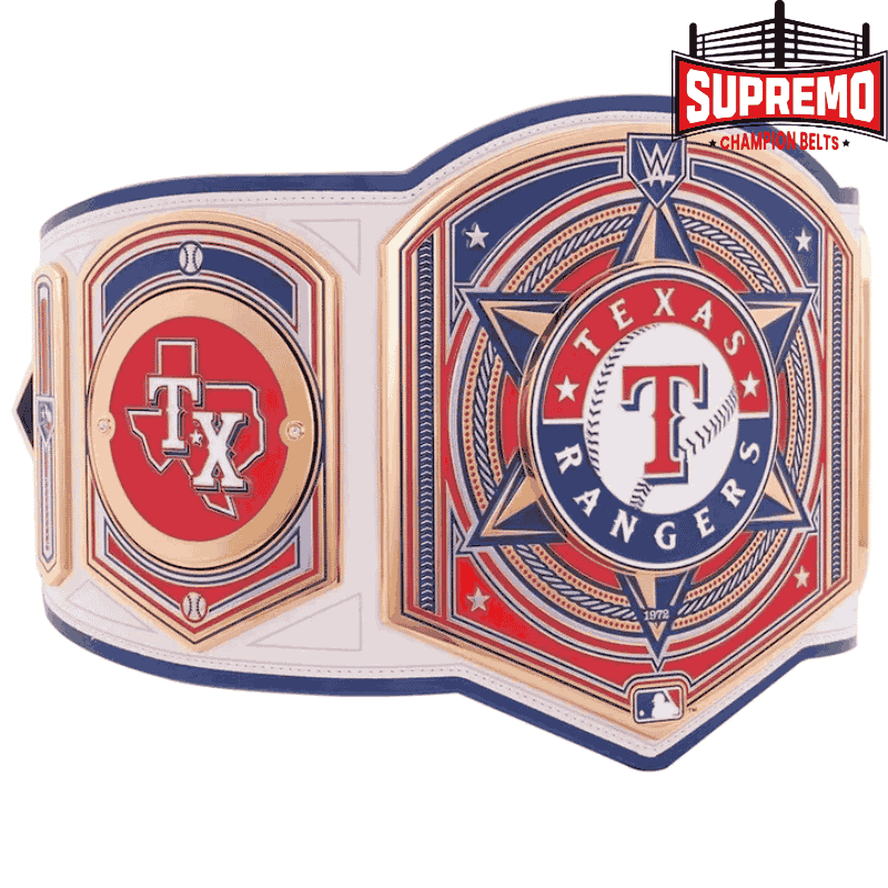 Texas Rangers WWE Legacy Title Belt replica side view