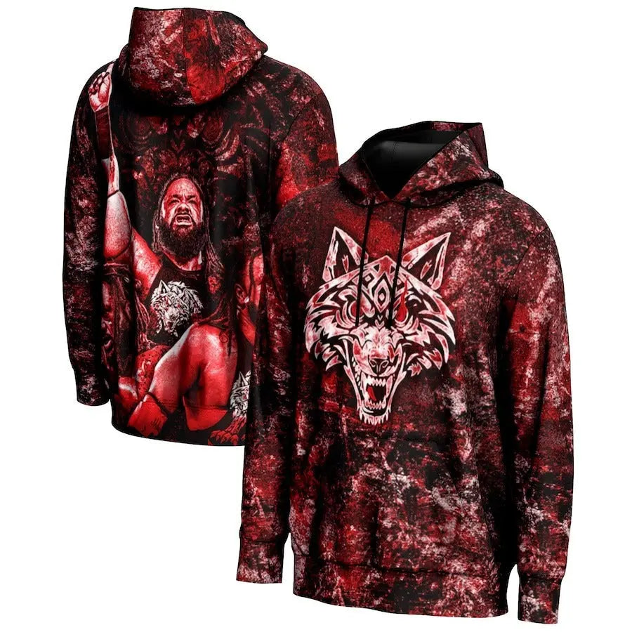 Youth Prosphere Red Jacob Fatu Graphic Hoodie Championship Belts Online